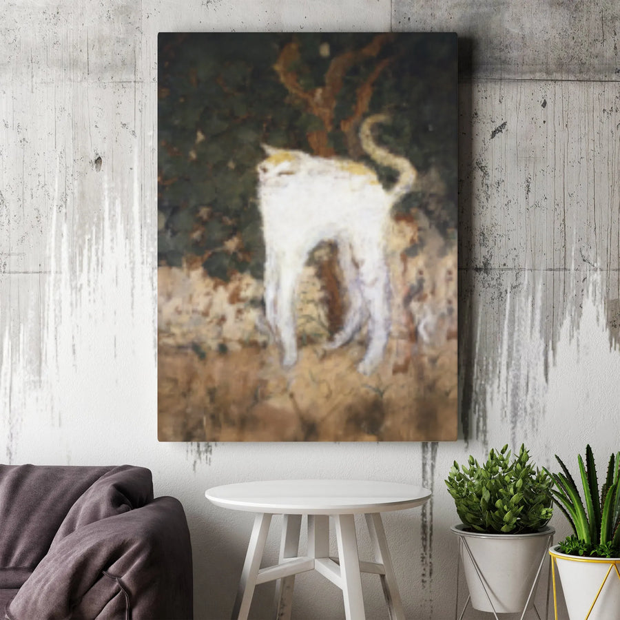 Cursed Cat Painting Canvas Print | Surreal Meme Art Wall Decor | Gallery Wrapped Professional Quality | Funny Gift for Cat Lovers