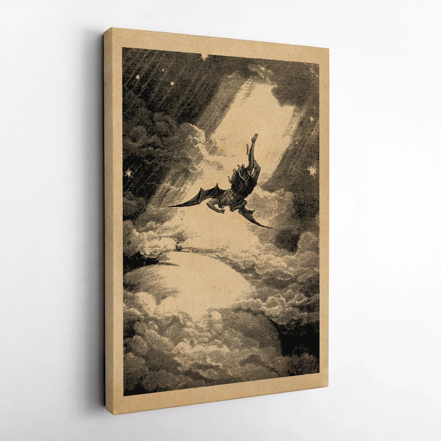The Fall Of Lucifer Canvas Print | Gustave Doré Gothic Art | Premium Gallery Wrapped Wall Decor | Dark Academia Collector's Gift