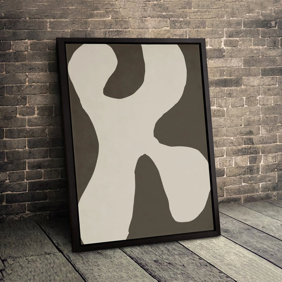 Abstract Organic Shape Canvas | Modern Beige and Brown Wall Art | Gallery Quality Premium Print | Minimalist Decor for Living Room Office