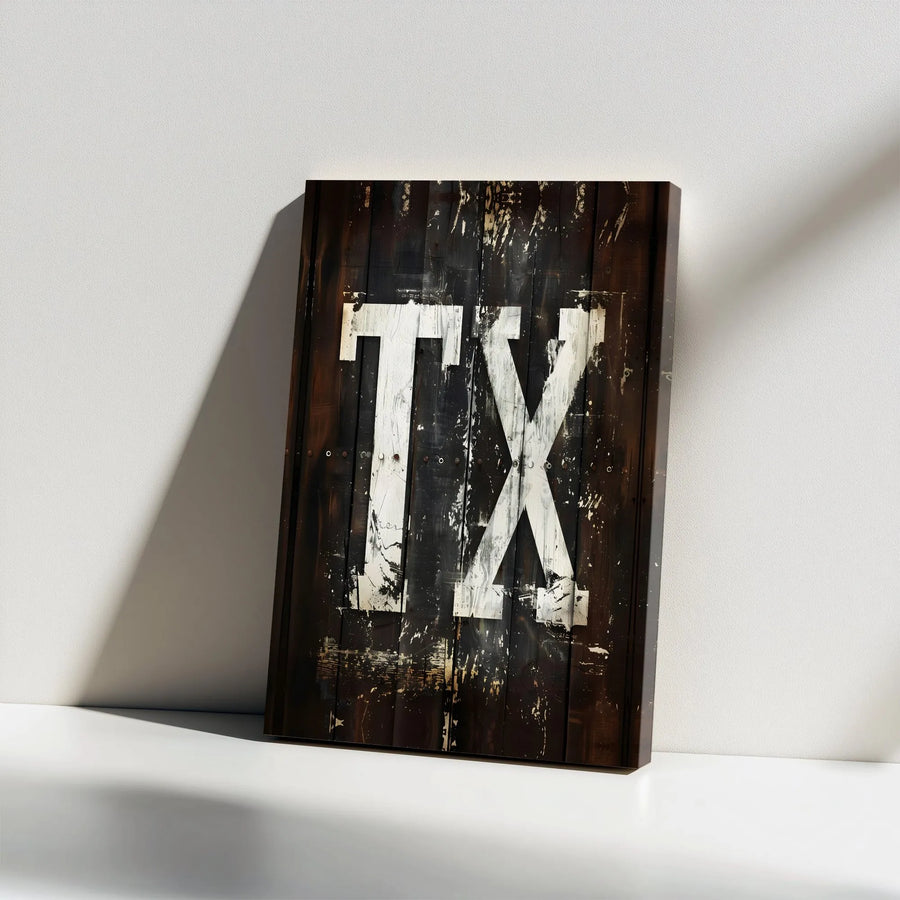 Rustic Texas TX Canvas Wall Art | Vintage Distressed Wood Panel Design | Premium Frameless Print | Home Decor & Man Cave Gift