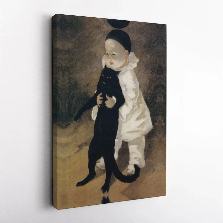 Pierrot and Cat Canvas Print | Suzanne Valadon Fine Art Wall Decor | Gallery Wrapped Premium Canvas | Vintage Aesthetic Gift for Art Lovers