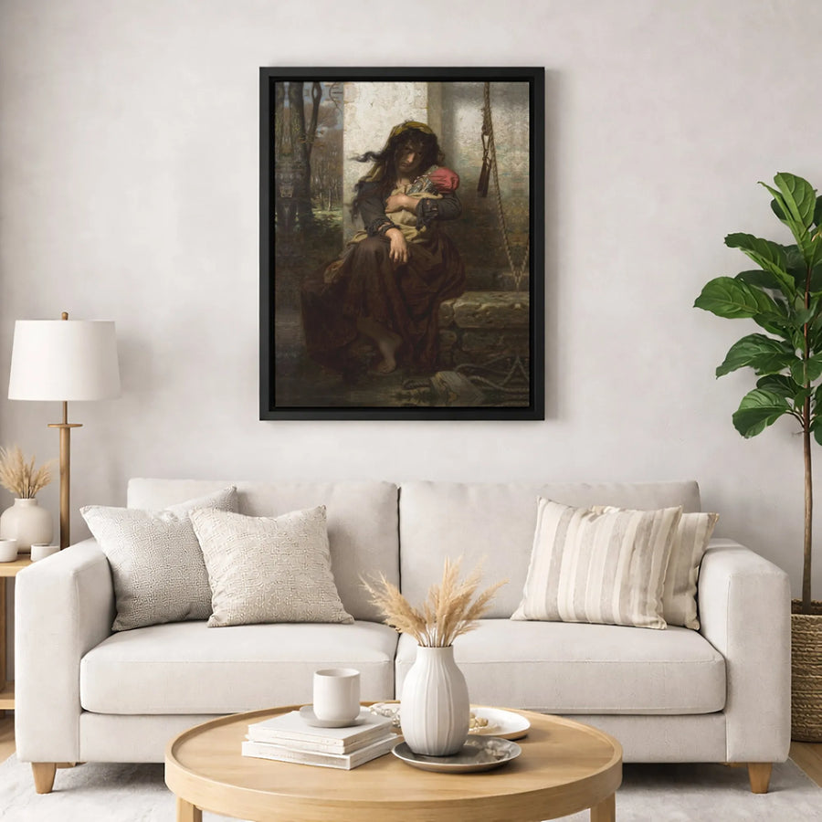 Au Puits By William-Adolphe Bouguereau Canvas | Classic Fine Art Wall Decor | 1.25 Inch Premium Gallery Wrap | Academic Realism Collector's Gift