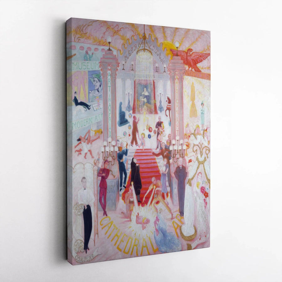 Florine Stettheimer Cathedrals of Art Vertical Canvas | Vintage 1942 New York Art Scene Print | Premium High-Resolution Wall Art | Collector's Gift