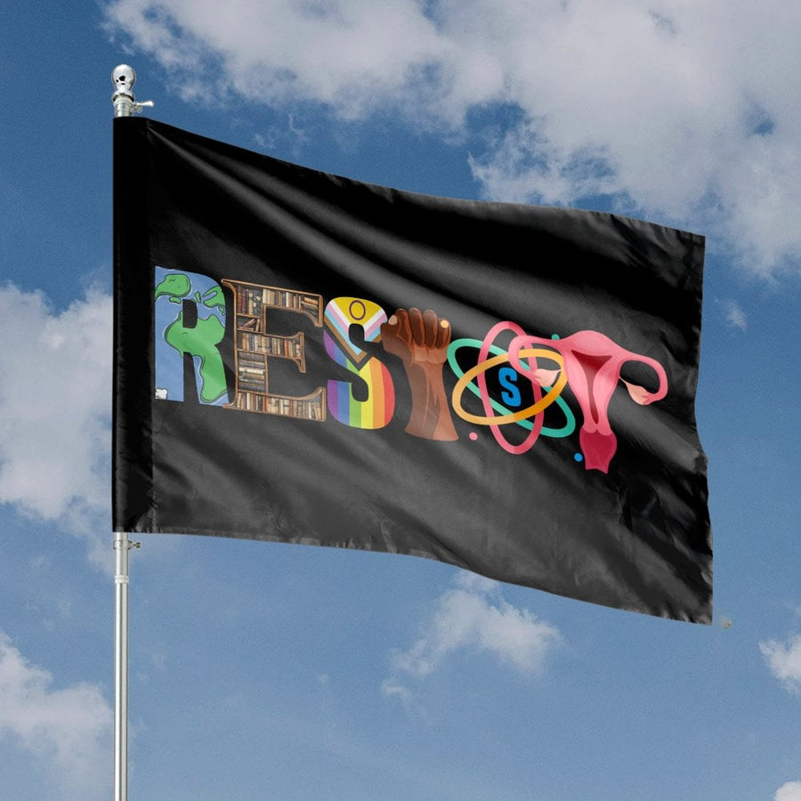 Resist Flag | Empowerment Equality Science Design | Durable Polyester Outdoor Garden Decor | Progressive Yard Banner Gift