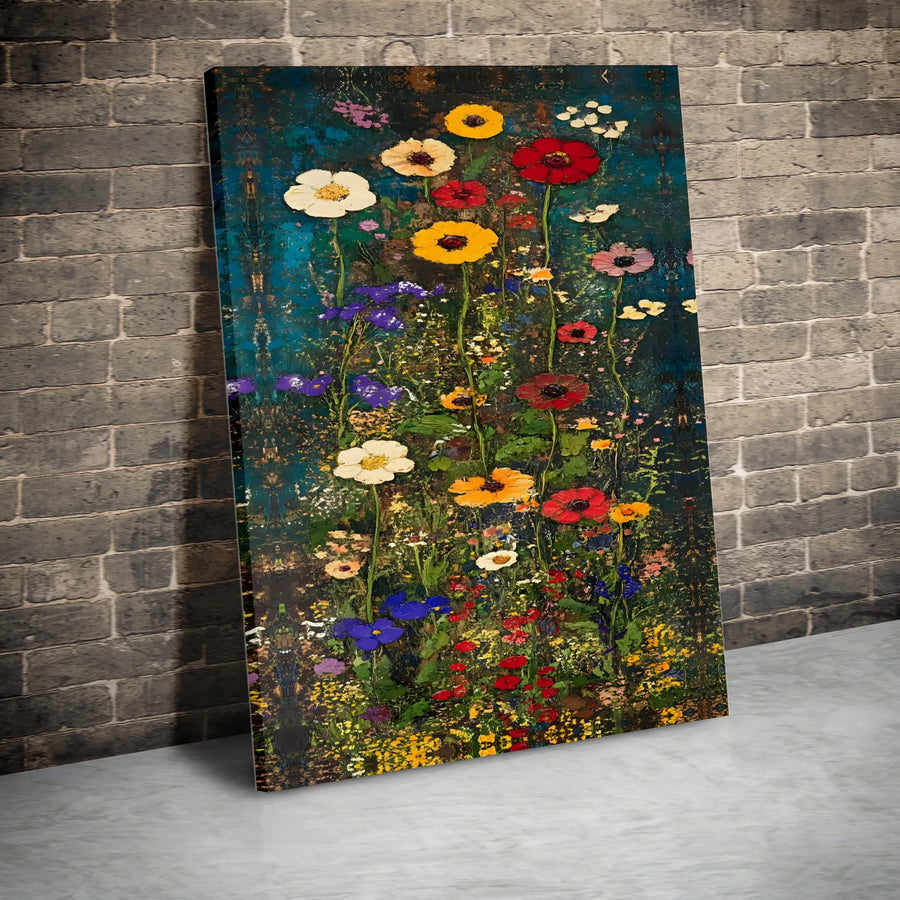 Wildflower Meadow Canvas Wall Art | Colorful Impressionist Floral Print | 1.25 Inch Gallery Wrap | Premium Botanical Home Decor Gift