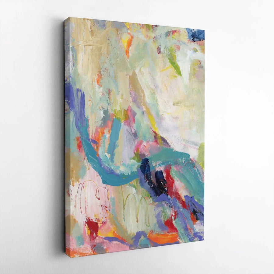 Modern Abstract Vertical Canvas | Vibrant Brushstroke Wall Art | Premium Thick Gallery Wrap | Contemporary Office & Home Decor Gift