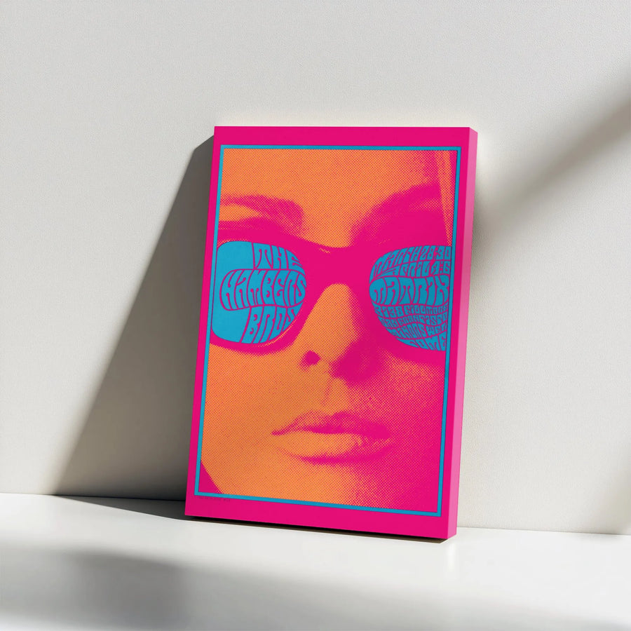 Psychedelic Pop Art Canvas | Vibrant Halftone Woman Portrait | Premium Gallery Wrapped Canvas | Retro 60s Home Decor Gift