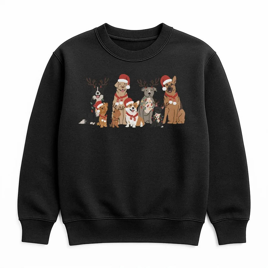 Christmas Dog Sweatshirt | Festive Reindeer Dog Holiday Graphic | Premium Cotton Blend Unisex Jumper | Gift For Dog Lovers & Pet Owners