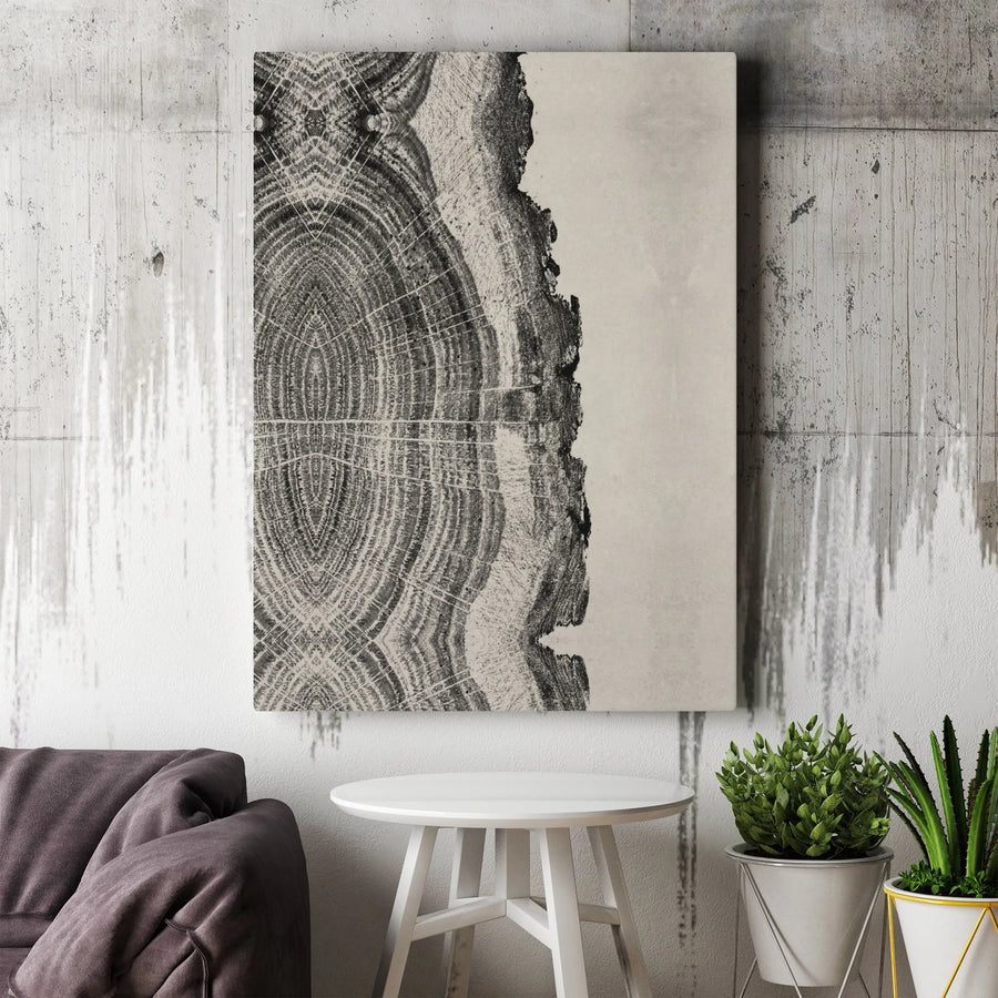 Tree Ring Wall Art Canvas | Minimalist Wood Slice Design | Premium Thick Gallery Canvas | Modern Rustic Home Decor Gift