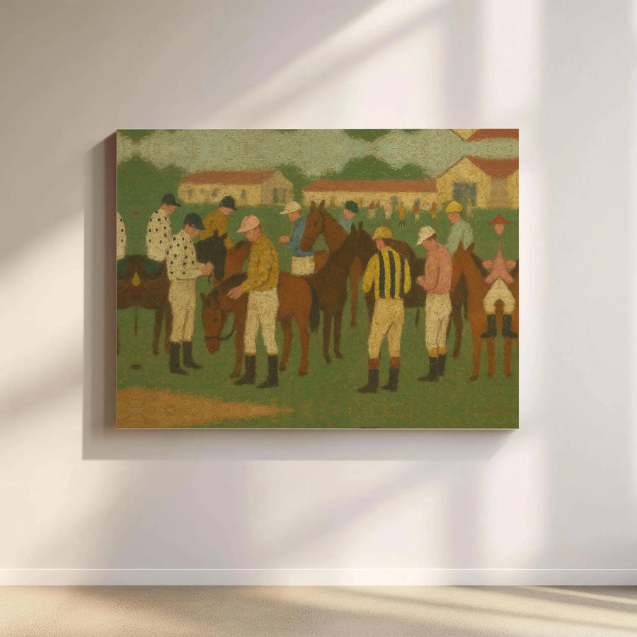 Horse Racing Art Canvas Print | The Paddock by Henri-Edmond Cross | Gallery Wrapped Wall Decor | Equestrian Gift for Horse Lovers