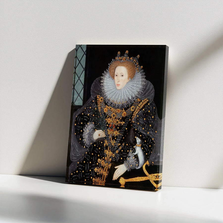 Queen Elizabeth I Canvas Wall Art | The Ermine Portrait Reproduction | Premium Fade-Resistant Print | Classic Royal Home Decor Gift