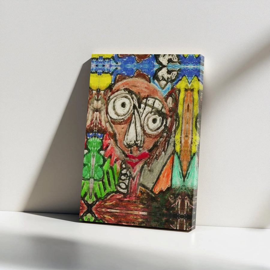 Abstract Expressionist Wall Art | Surreal Portrait Canvas Print | Gallery-Wrapped Premium Decor | Unique Modern Statement Piece