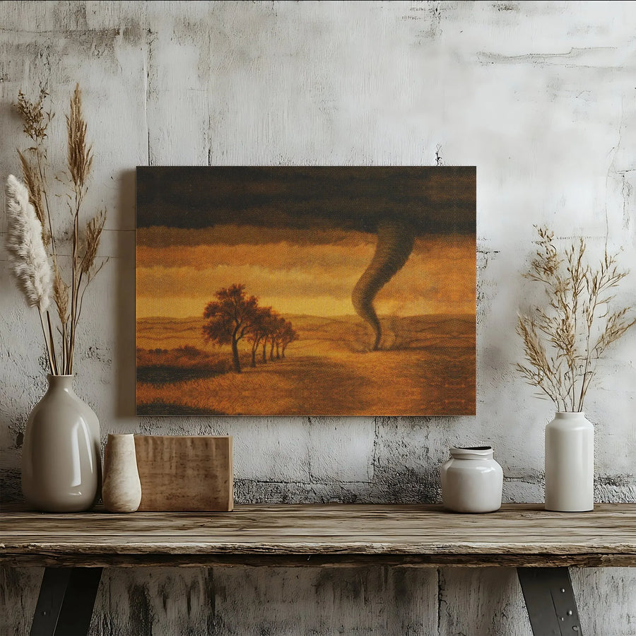 Tornado Landscape Canvas Print | Dramatic Weather Storm Wall Art | Premium Gallery Wrapped Canvas | Storm Chaser Gift for Living Room Decor