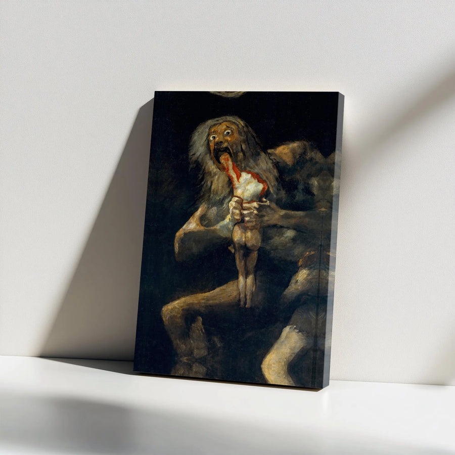 Saturn Devouring His Son Canvas | Francisco Goya Masterpiece Reproduction | Premium 1.25-Inch Gallery Wrap | Dark Academic Home Decor Wall Art