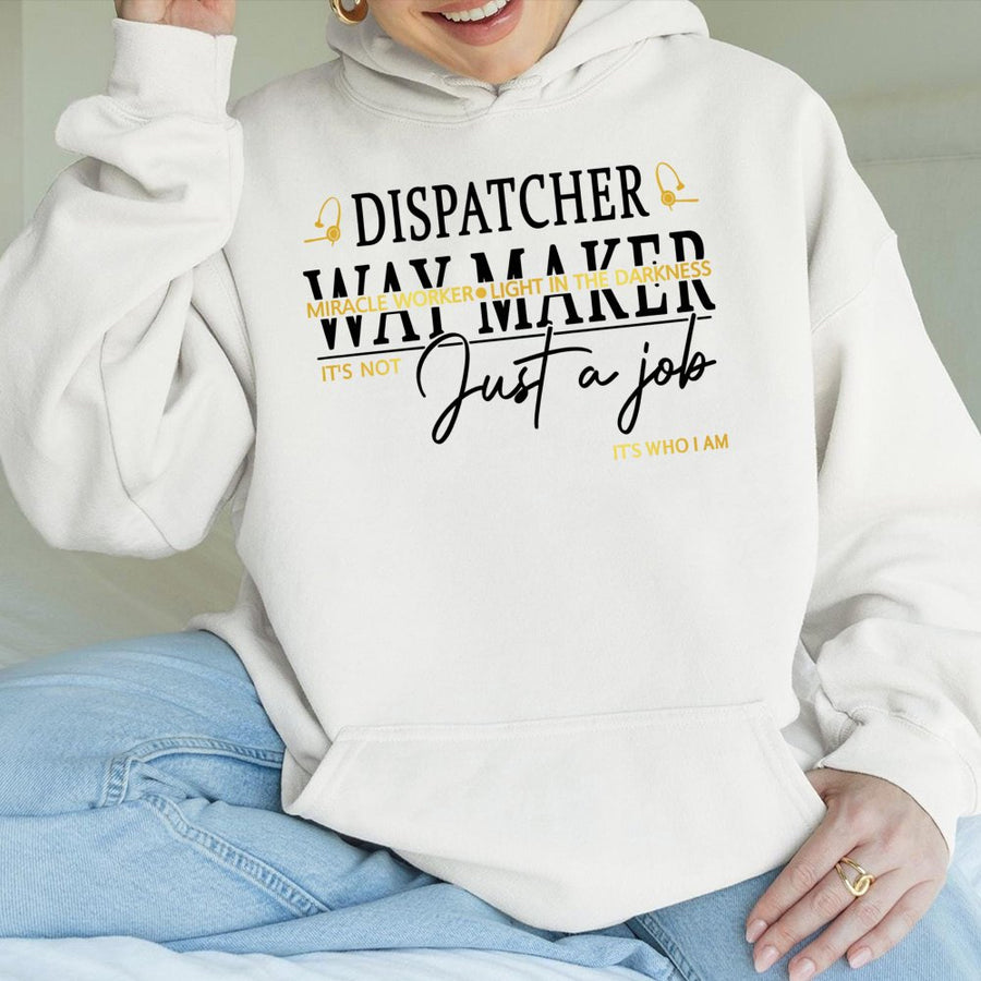 Dispatcher Hoodie | Way Maker Miracle Worker Design | Premium Cotton Blend | Gift for 911 Dispatcher Telecommunicator
