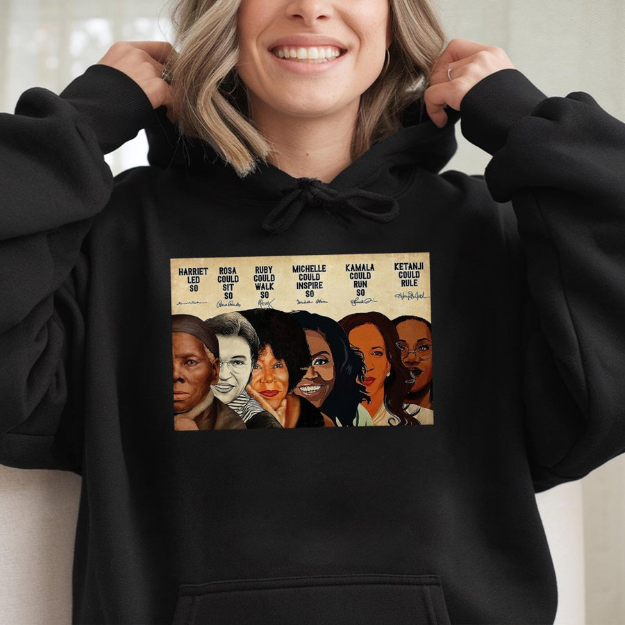 Black History Month Hoodie | Iconic Women Leaders Empowerment Graphic | Cotton-Blend Premium Sweatshirt | Inspirational Gift for Her