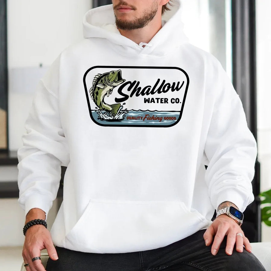 Bass Fishing Hoodie | Vintage Style Large Mouth Bass Graphic | Premium Cotton Blend Sweatshirt | Gift for Fisherman and Anglers