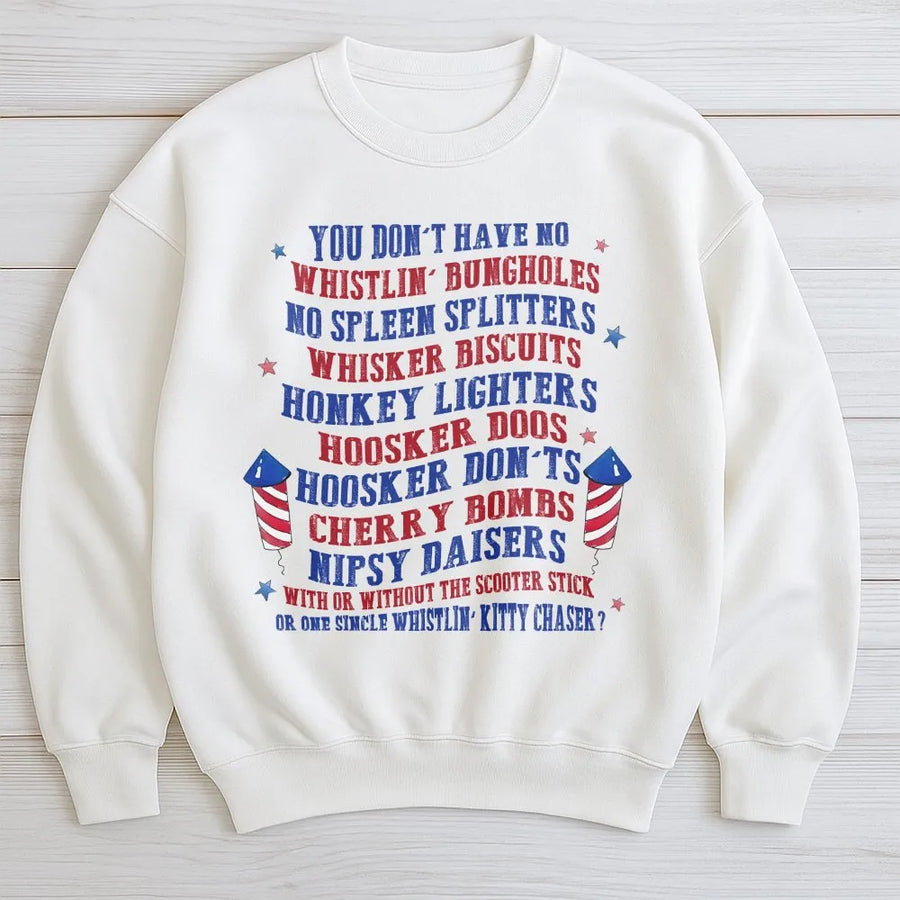 American Flag Fireworks Sweatshirt | Patriotic Retro Graphic Print | Cotton Blend Comfort | Unisex Independence Day Gift