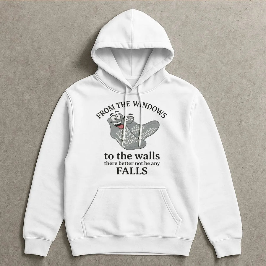 Nurse Fall Prevention Hoodie | Funny Nursing Pun Graphic Sweatshirt | Soft Cotton-Poly Blend | Premium Gift for Nurses and CNA