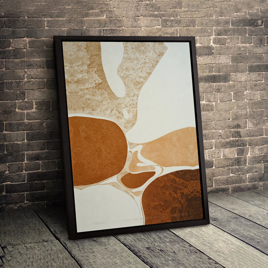 Abstract Canvas Wall Art | Mid Century Modern Organic Shapes | Premium Gallery Wrapped Print | Earth Tone Decor for Living Room Office
