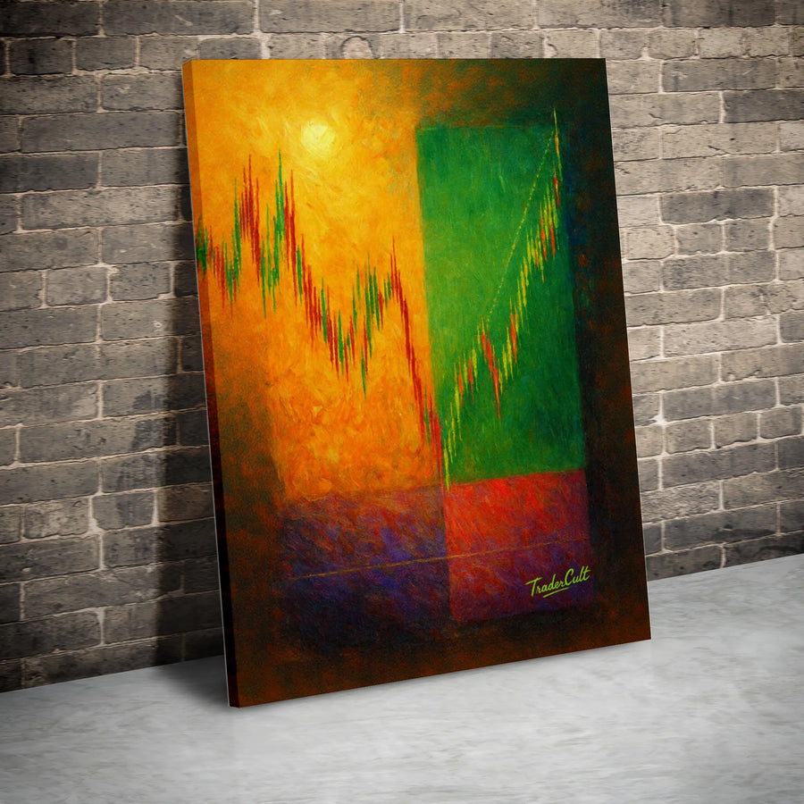 Stock Market Canvas Art | Abstract Bullish and Bearish Candlestick Chart | 1.25 Inch Premium Gallery Wrap | Office Decor Gift for Investors