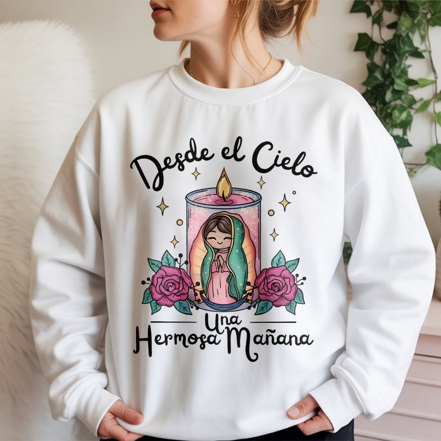 Our Lady of Guadalupe Sweatshirt | Catholic Religious Aesthetic | Premium Cotton Blend Crewneck | Virgen de Guadalupe Gift for Devotees