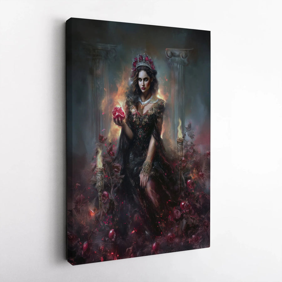 Persephone Canvas Wall Art | Gothic Queen of the Underworld Print | Premium 1.25" Gallery Wrap | Dark Academia Home Decor Gift