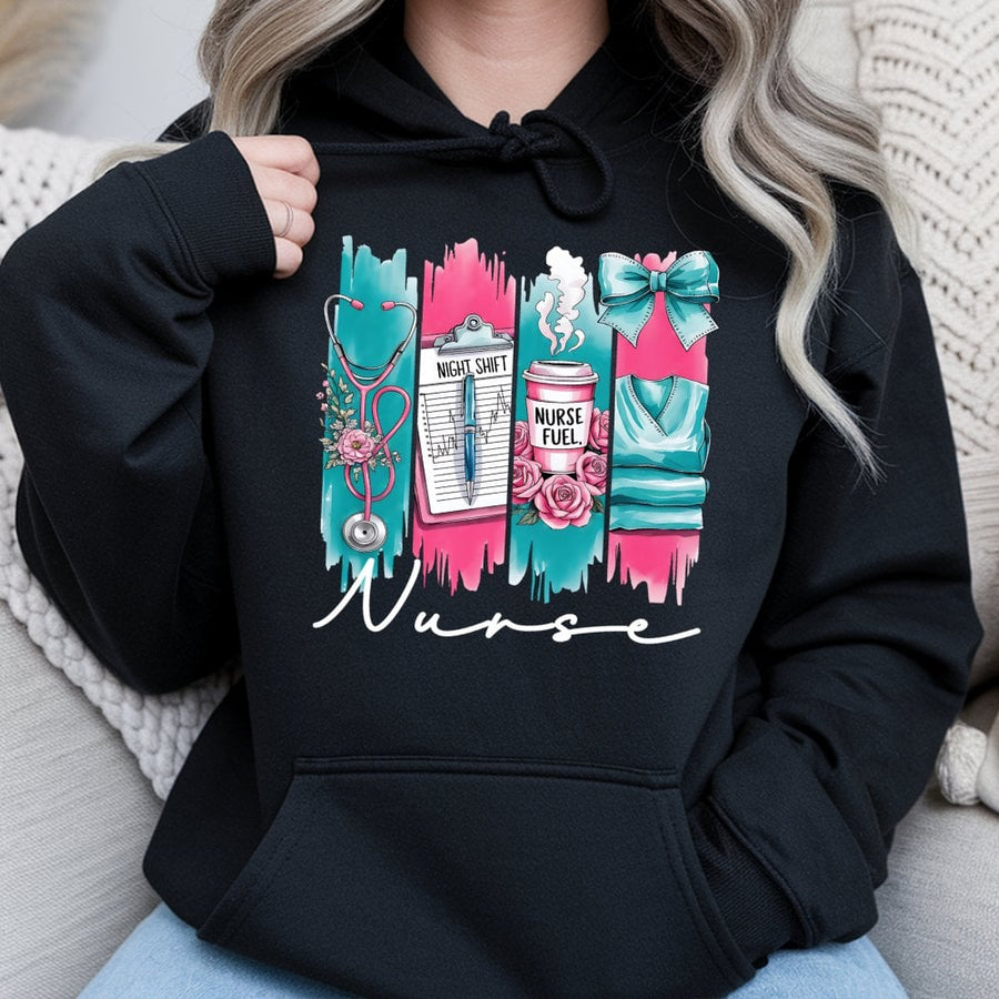 Nurse Hoodie | Coquette Nursing Life Floral Design | Premium Cotton Blend | Perfect Gift for Nurses and Nursing Students