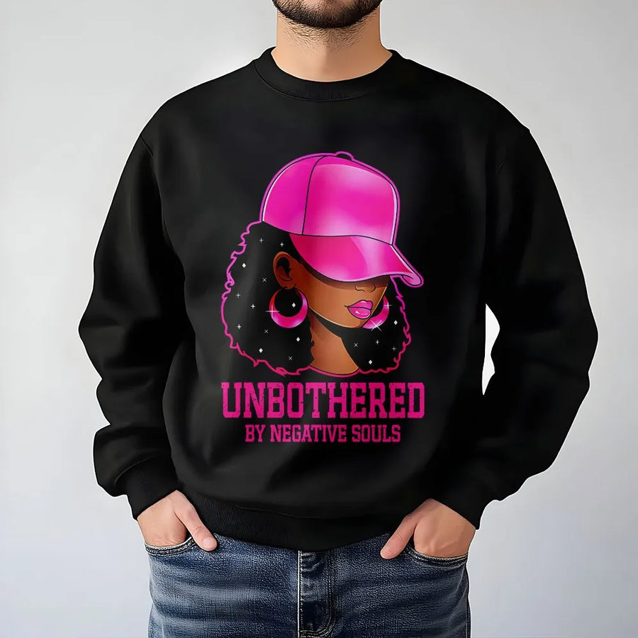 Afro Queen Unbothered Sweatshirt | 'By Negative Souls' Graphic | Premium 100% Cotton Tee | Gift for Sassy Black Women