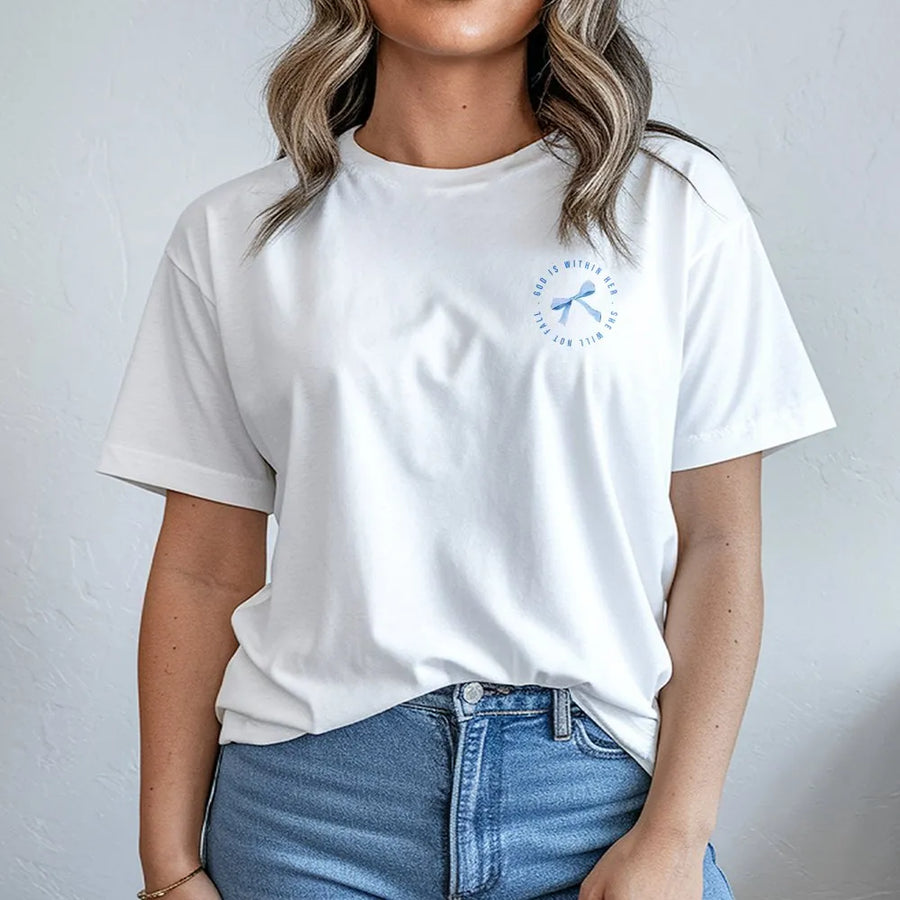 God Is Within Her T-Shirt | Psalm 46:5 Bible Verse Sweatshirt | Soft Cotton Blend | Inspirational Faith Gift for Christian Woman
