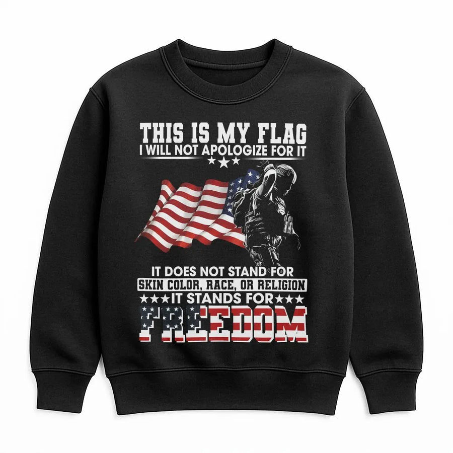 American Flag Soldier Sweatshirt | Patriotic Military Graphic | Cotton Blend Premium Fleece | Unisex Gift for Veterans and Patriot Supporters