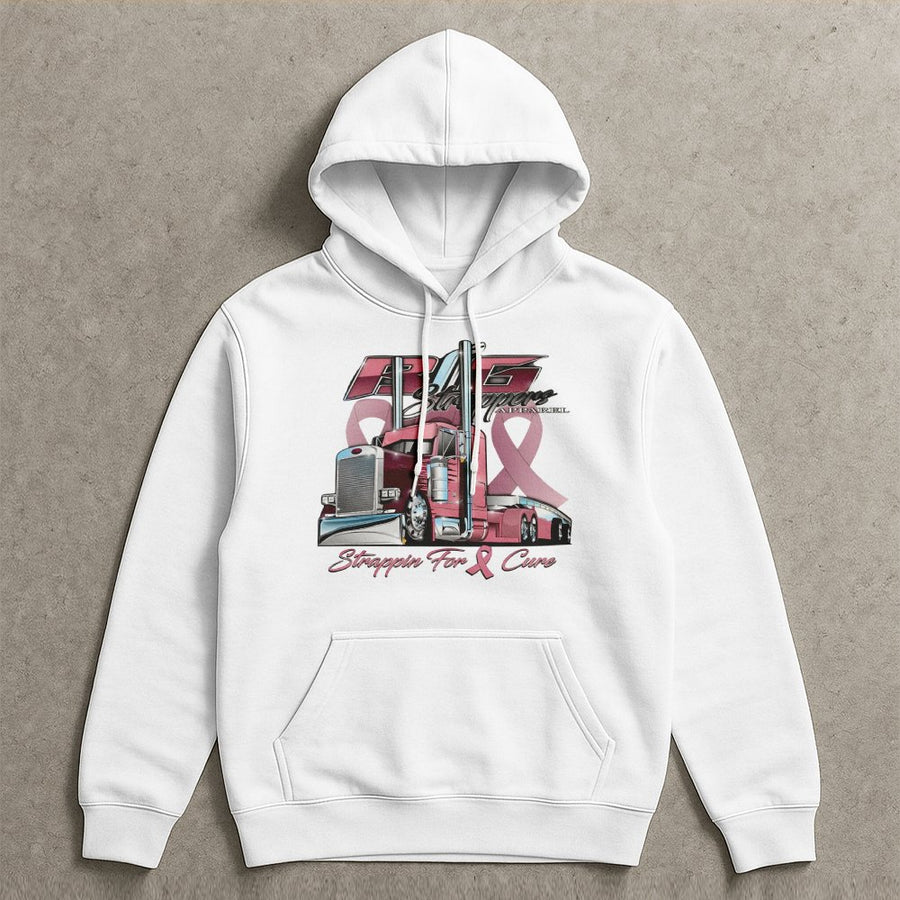 Semi Truck Breast Cancer Awareness Hoodie | Pink Ribbon Graphic Print | Premium Cotton-Blend | Trucker Support Gift For Women And Men