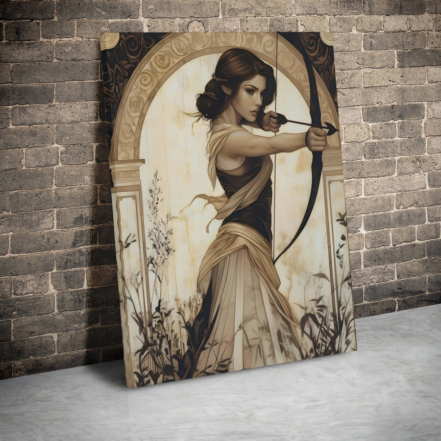 Artemis Greek Goddess Canvas Wall Art | Mythological Archer Decor | Premium 1.25 inch Gallery Wrap | Gift for Mythology Lovers and History Buffs