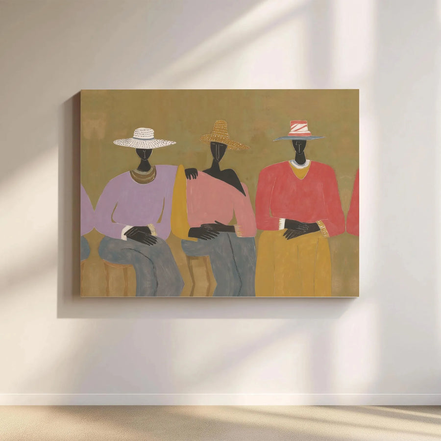 Black Women Wall Art | Abstract Figurative Portrait Print | Premium Gallery-Wrapped Canvas | African American Decor Gift for Her