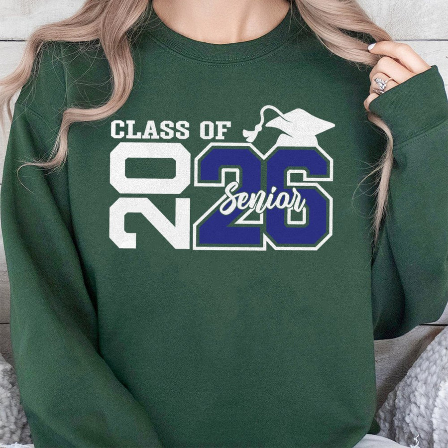 Class of 2026 Senior Sweatshirt | Varsity Style Graduation Graphic | Soft Cotton-Blend Unisex Pullover | Premium Gift for High School and College Grads
