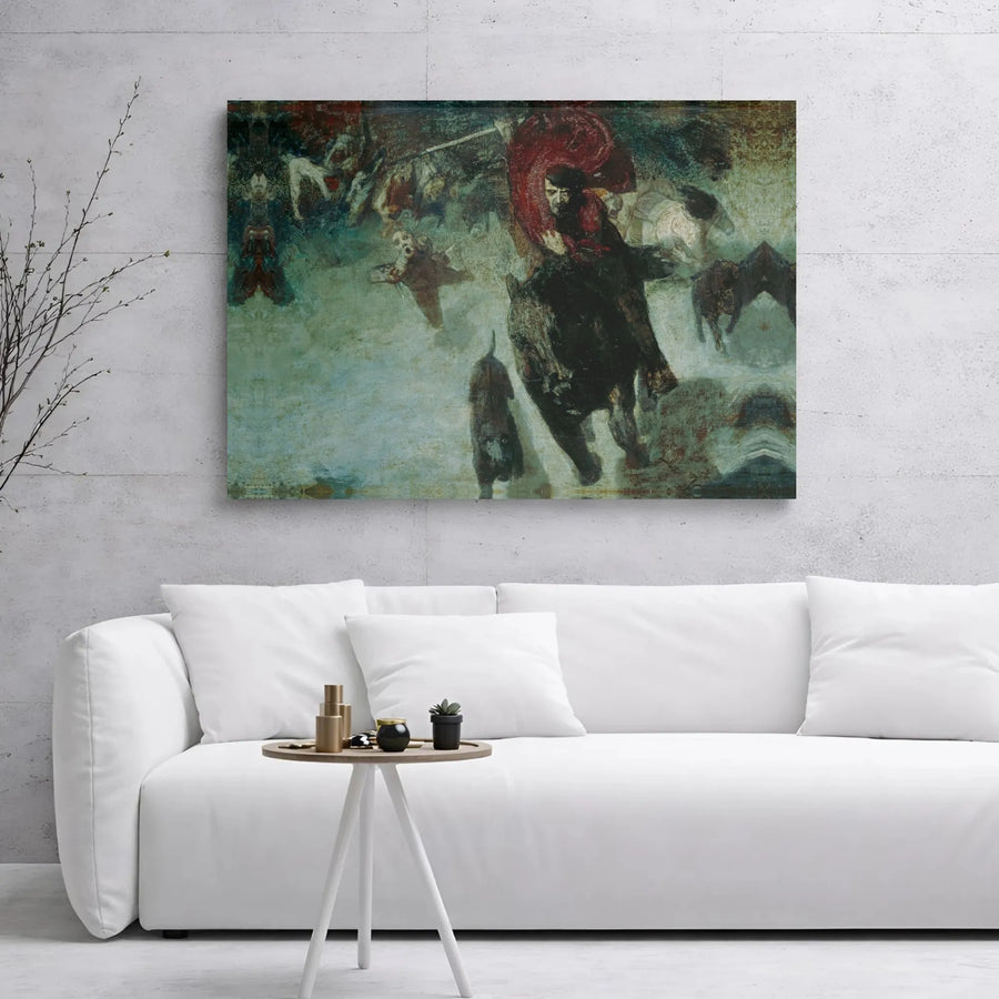 The Wild Hunt Of Odin Canvas Print | Norse Mythology Wall Art | Premium Gallery-Wrap 1.25" Frame | Gothic Home Decor For Mythology Lovers