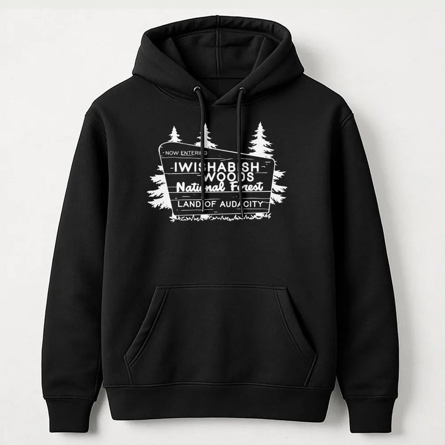 I Wishabish Woods Hoodie | Funny Nature National Forest Graphic | Premium Unisex Pullover | Hiking Gift for Outdoor Enthusiasts