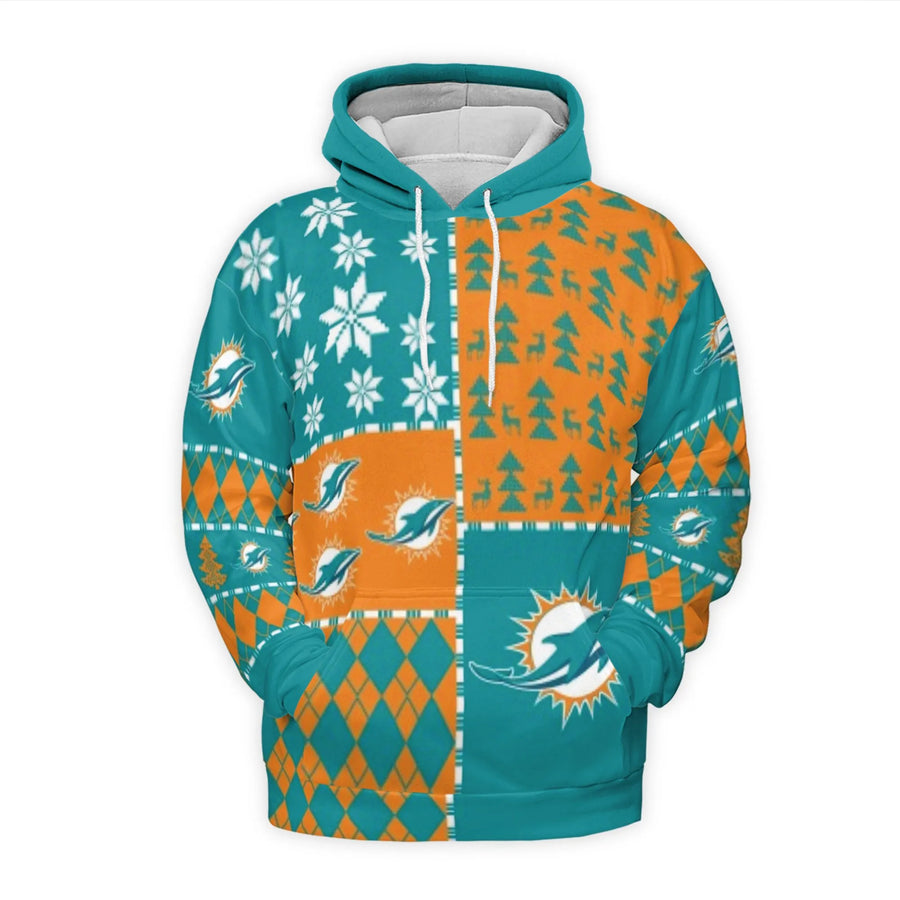 Miami Dolphins Ugly Christmas 3D Hoodie Pattern