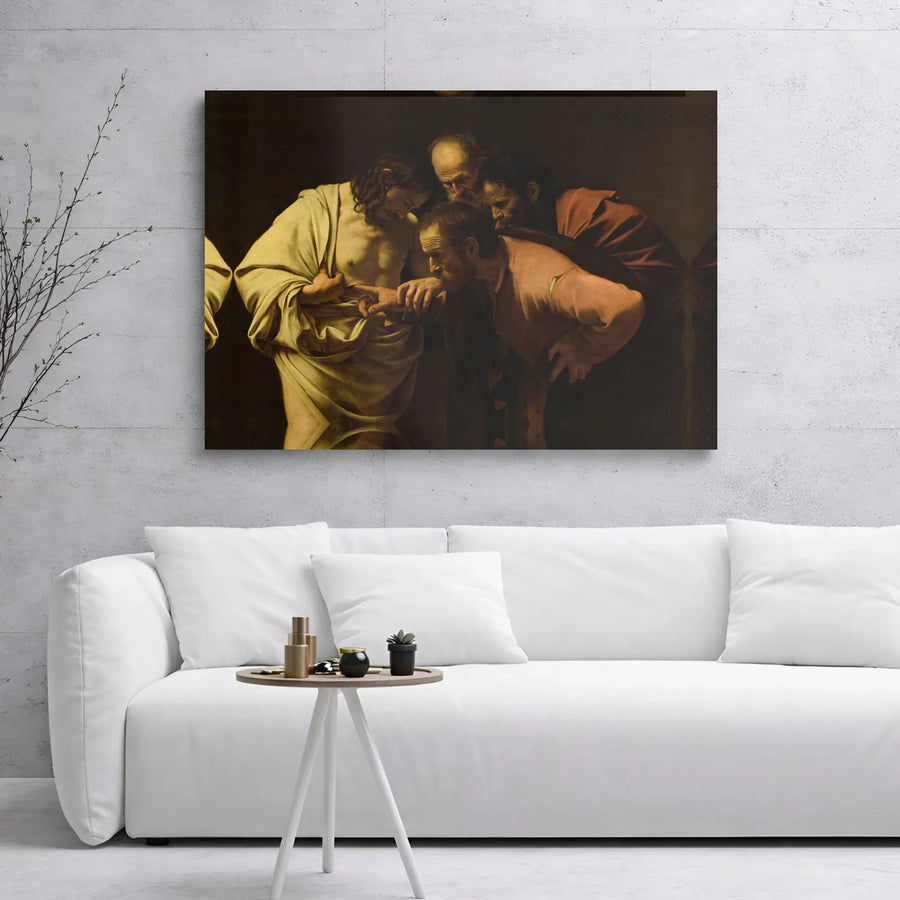 The Incredulity of Saint Thomas Canvas | Caravaggio Masterpiece Art | Premium Gallery Wrapped Print | Religious Wall Decor for Home