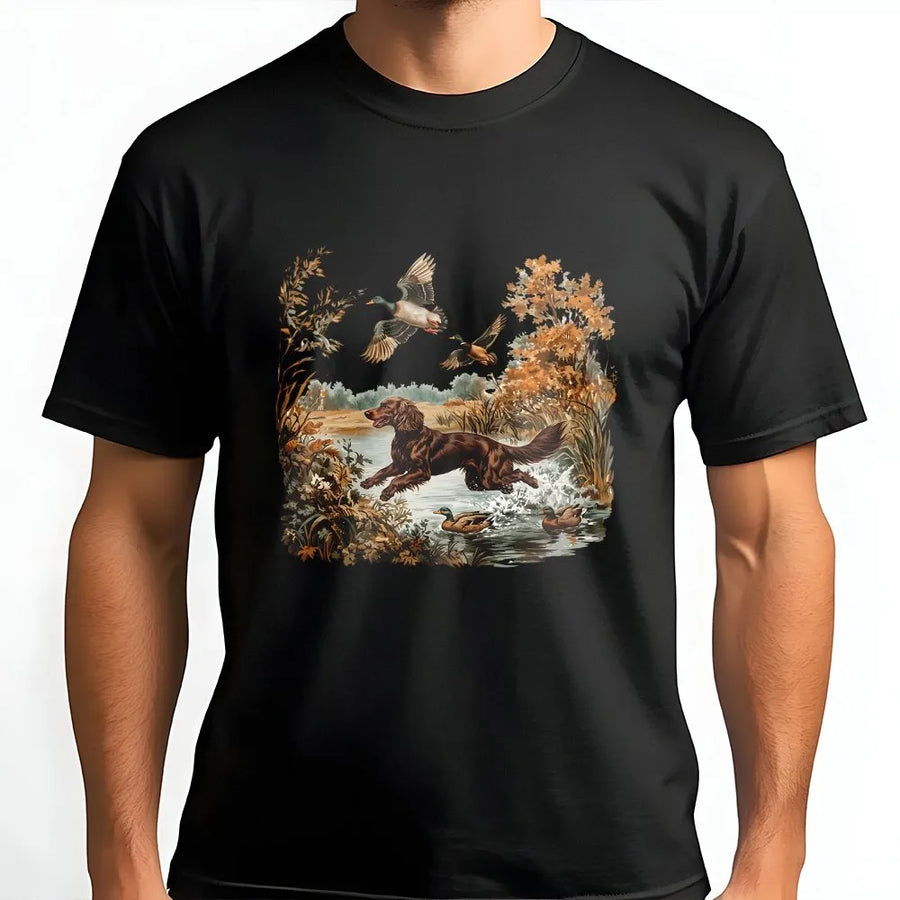 Vintage Hunting Dog Shirt | Classic Retriever & Duck Graphic Tee | Premium Cotton | Gift for Hunters & Outdoorsmen