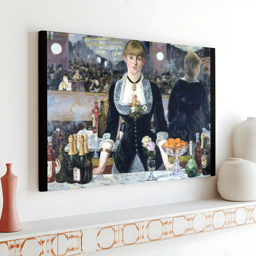 A Bar at the Folies-Bergère Canvas Print | Édouard Manet Fine Art Reproduction | Premium Gallery Wrap Wall Decor | Classic Impressionist Museum Gift