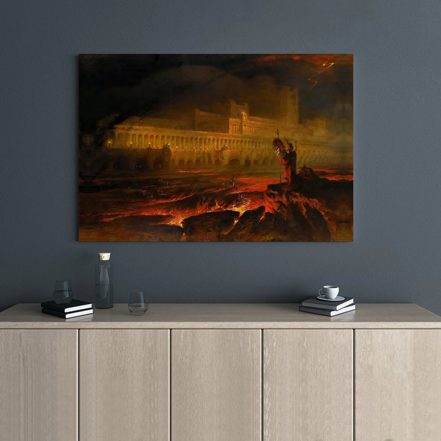 Pandemonium Canvas Print | John Martin Classical Art | 1.25 Inch Gallery Wrap | Epic Dark Fantasy Home Decor Gift