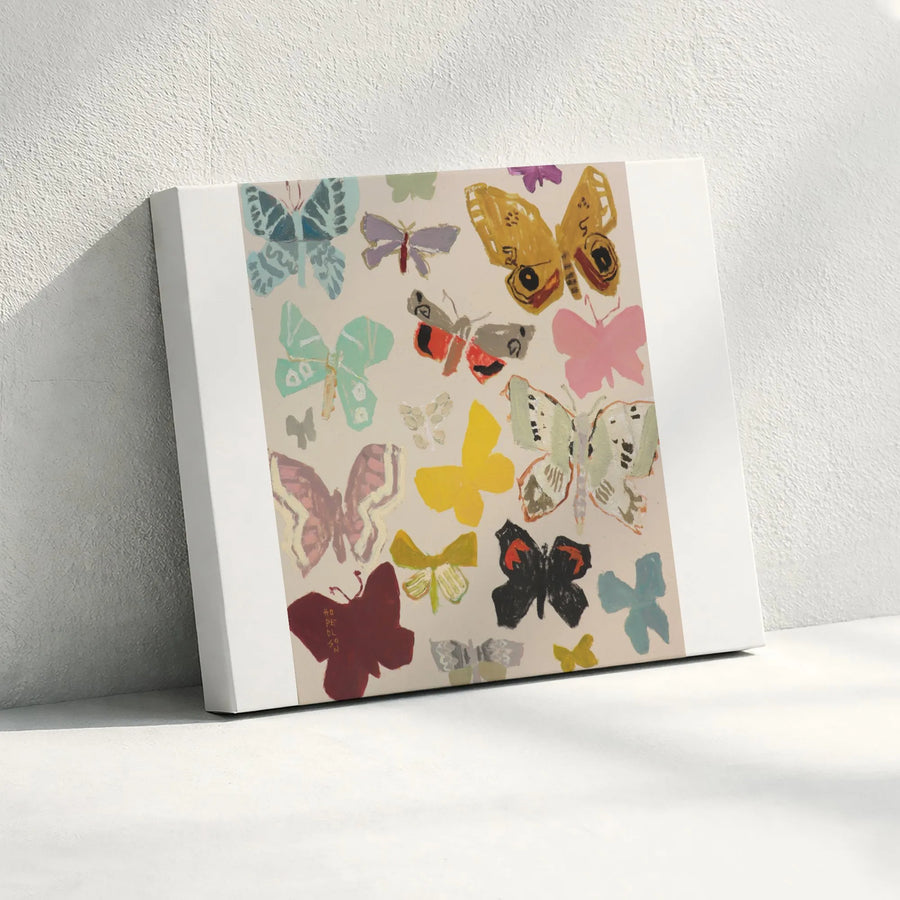 Butterfly Canvas Wall Art | Modern Vintage Butterfly Collection Print | Premium Gallery Wrapped Canvas | Minimalist Home Decor Gift