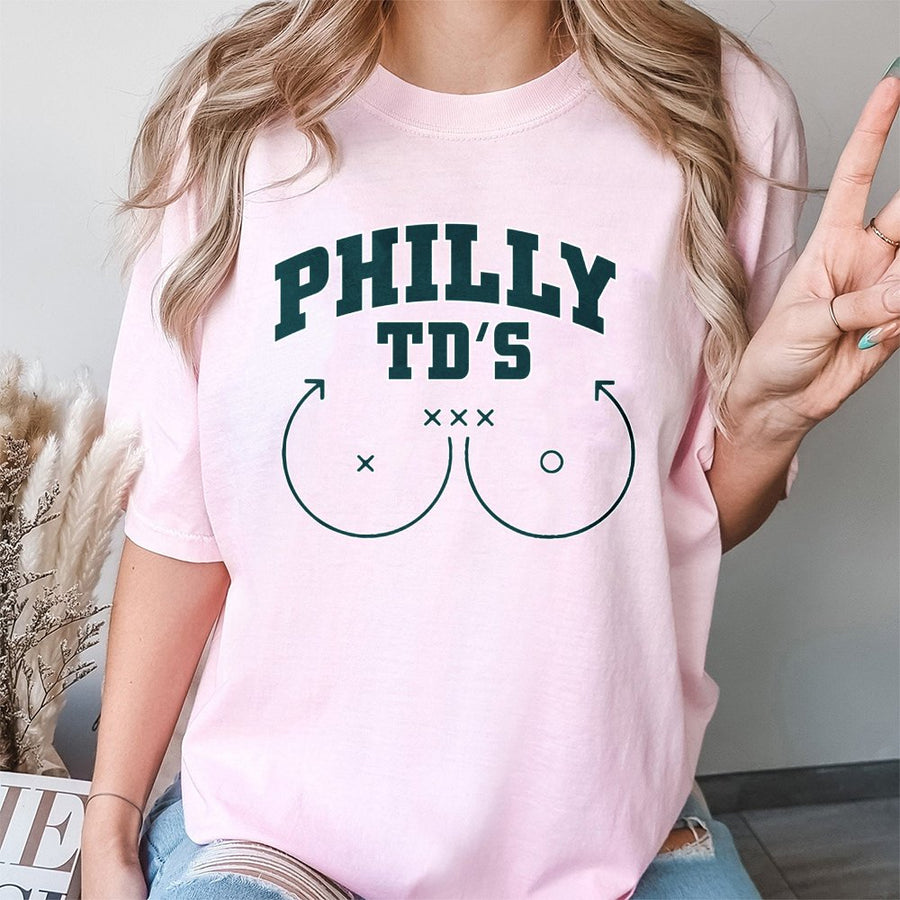 Philly TD's Graphic T-Shirt | Football Play Diagram Design | Premium Soft Cotton Tee | Funny Philadelphia Football Fan Gift for Women and Men