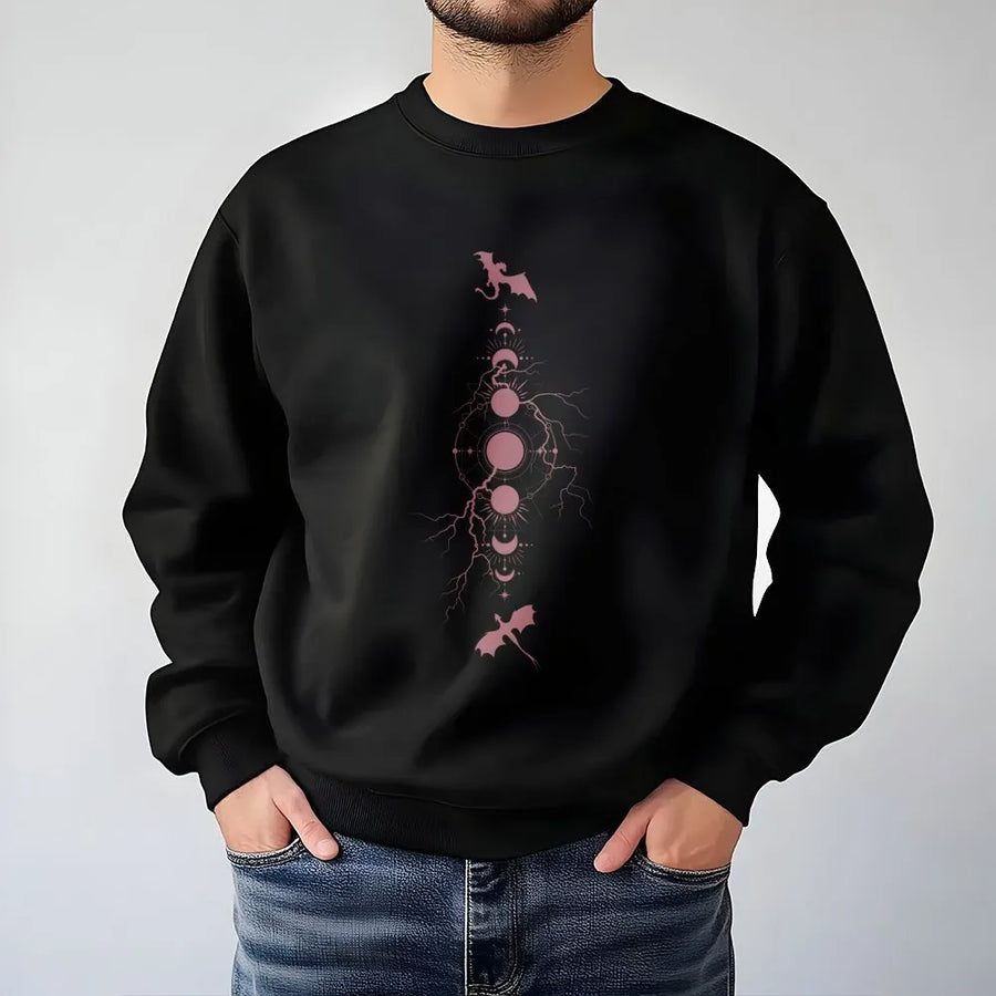 Celestial Dragon Sweatshirt | Mystical Moon Phase Graphic Sweatshirt | Premium Soft Blend | Witchy Fantasy Reader Gift