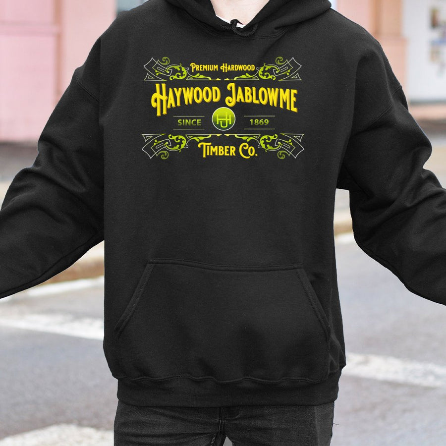 Haywood Jablowme Timber Co. Hoodie | Funny Woodworker Graphic Design | Premium Cotton Blend | Gift For Men And Women Who Love Southern Humor