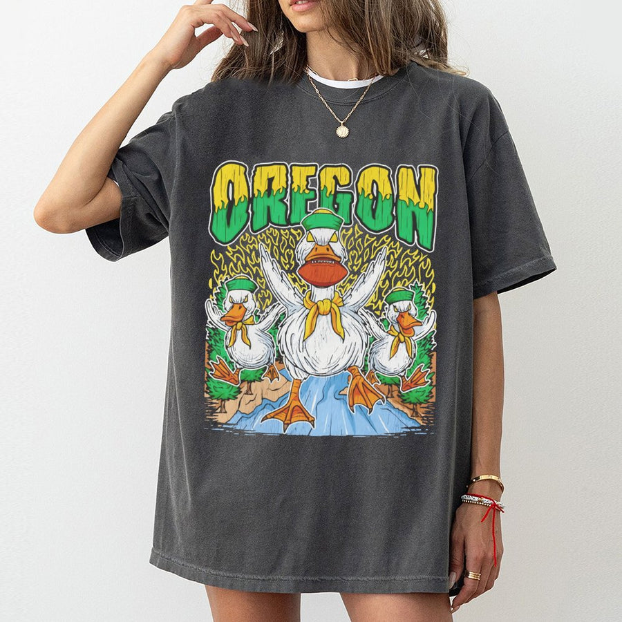 Oregon With Vintage Cartoon Ducks T-Shirt