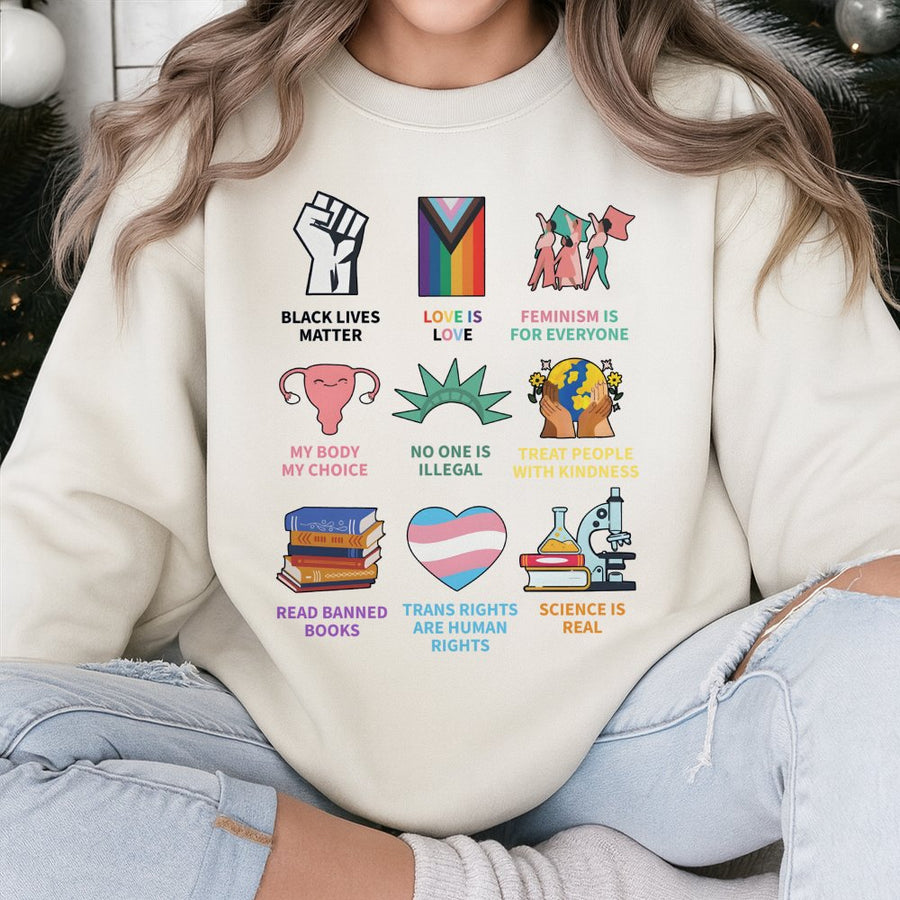 Social Justice Sweatshirt | Human Rights Graphic Hoodie | Premium Cotton Blend | Gift For Activist Equality Supporter
