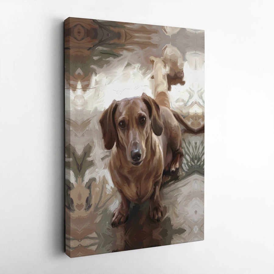 Dachshund Dog Wall Art | Impressionistic Pet Portrait Canvas | Gallery Wrapped Premium Decor | Perfect Gift For Dog Lovers