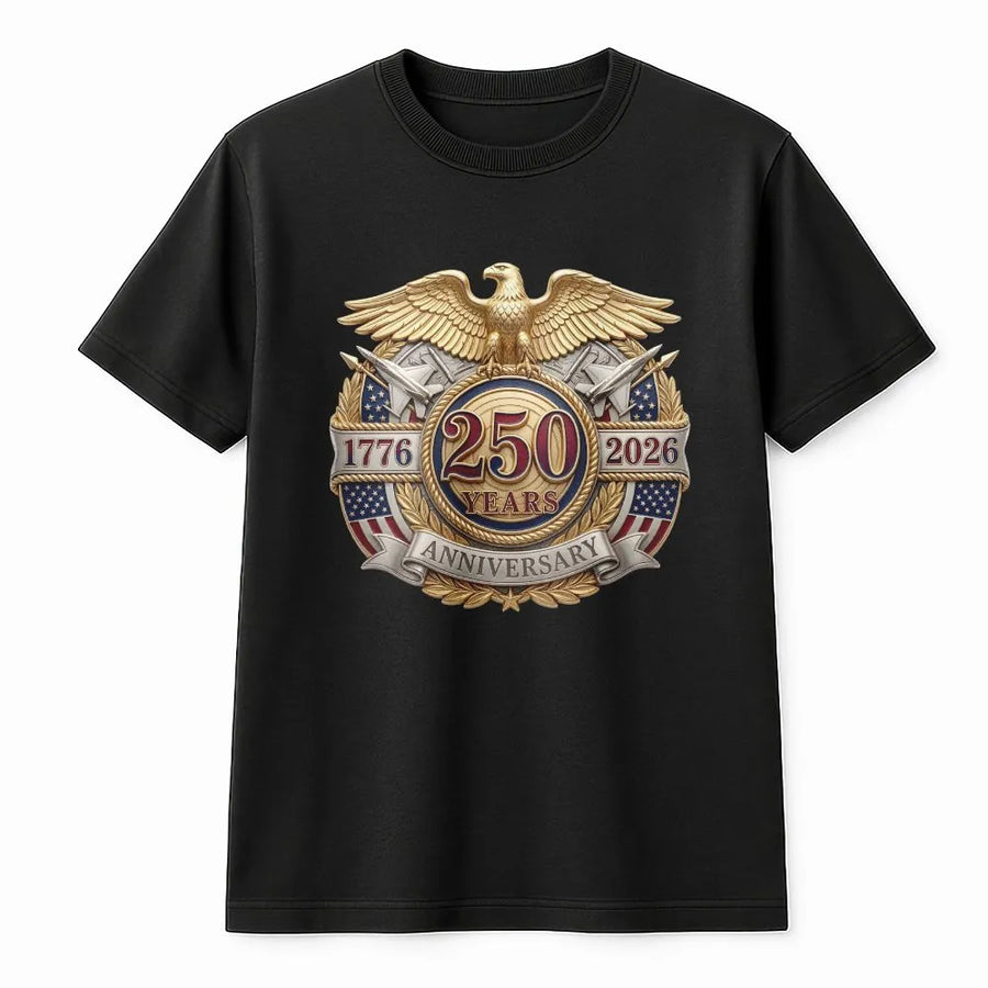 USA 250th Anniversary T-Shirt | Commemorative 1776-2026 Eagle Crest | Premium Cotton Blend | Patriotic Collector's Gift for History Buffs